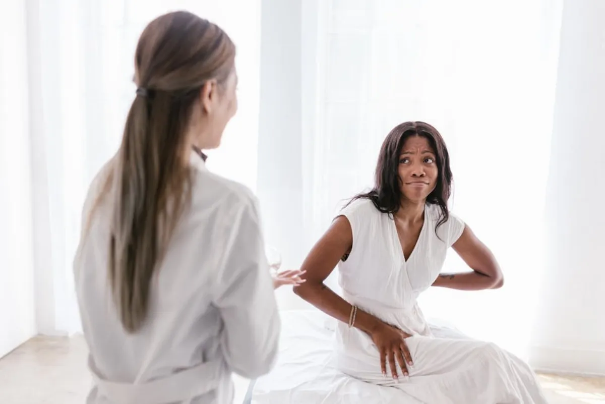 Patient discussing treatment concerns with their provider